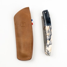 Le Thiers Pirou Bone And Mammoth Pulp Damascus Folding Knife hover-image