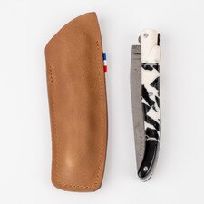 Laguiole Black and White Damasus Blade Folding Knife 3.75" hover-image