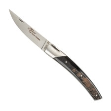 Le Thiers Pirou Black Buffalo Crust Handle Folding Knife 3.75"