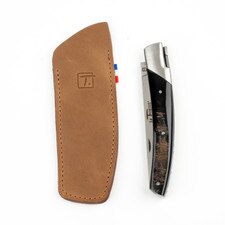 Le Thiers Pirou Black Buffalo Crust Handle Folding Knife 3.75" hover-image