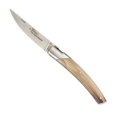 Le Thiers Pirou Light Blond Solid Cattle Horn Handle Folding Knife 3.75"