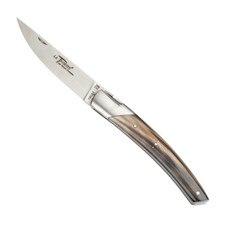 Le Thiers Pirou Flammee Blond Solid Cattle Horn Handle Folding Knife 3.75"