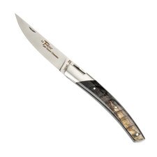 Le Thiers Pirou Dark Ram Horn Handle Folding Knife 3.75"