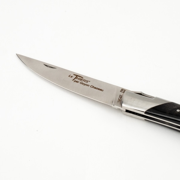 Image of Le Thiers Pirou Dark Ram Horn Handle Folding Knife 3.75" 4