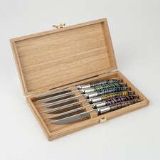 Le Thiers Prestige Steak Knives w/ Mix Mammoth Teeth Handle (Set of 6) hover-image