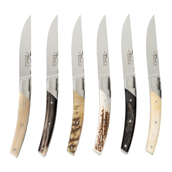 Image of Le Thiers Pirou Prestige Steak Knives w/ Mix Horn Handles (Set of 6) 1