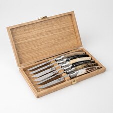 Le Thiers Pirou Prestige Steak Knives w/ Mix Horn Handles (Set of 6) hover-image