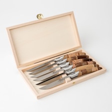 Le Thiers Pirou Avantage Steak Knives w/ Mix Recycled Woods Handle (Set of 6) hover-image