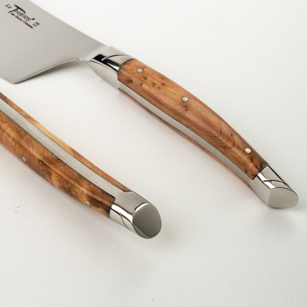 Image of Le Thiers Prestige Cheese Cleaver and Fork Set w/ Juniper Wood Handle 4