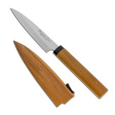 Fruit Knife with Brown Wooden Cover