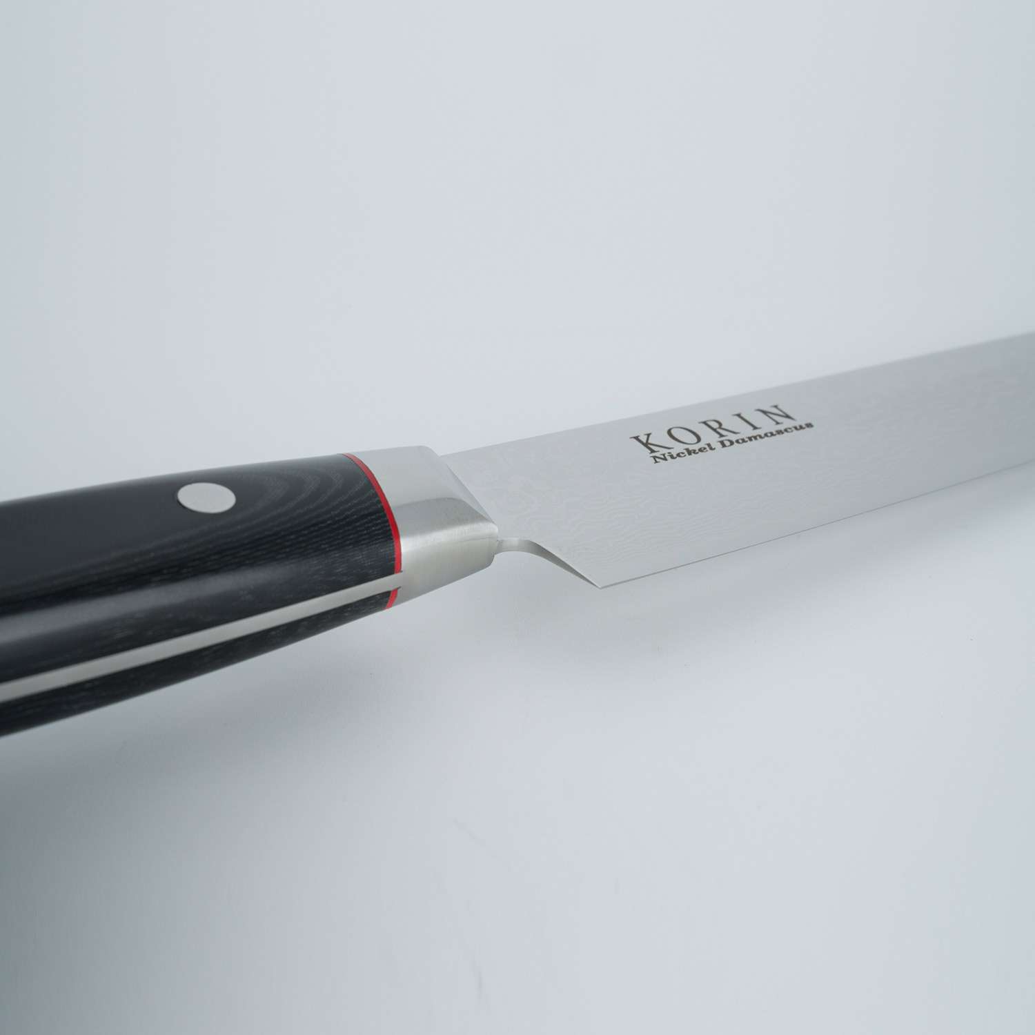 Corina＊様 Korin Nickel Damascus Petty with Black Micarta Handle 5.9