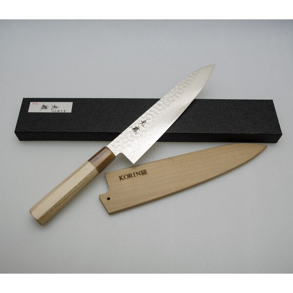 Image of Korin Hammered Damascus Wa-Gyuto with Saya 8.2" 2