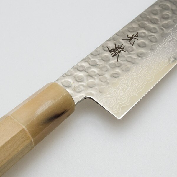 Image of Korin Hammered Damascus Wa-Santoku with Saya 7" 3