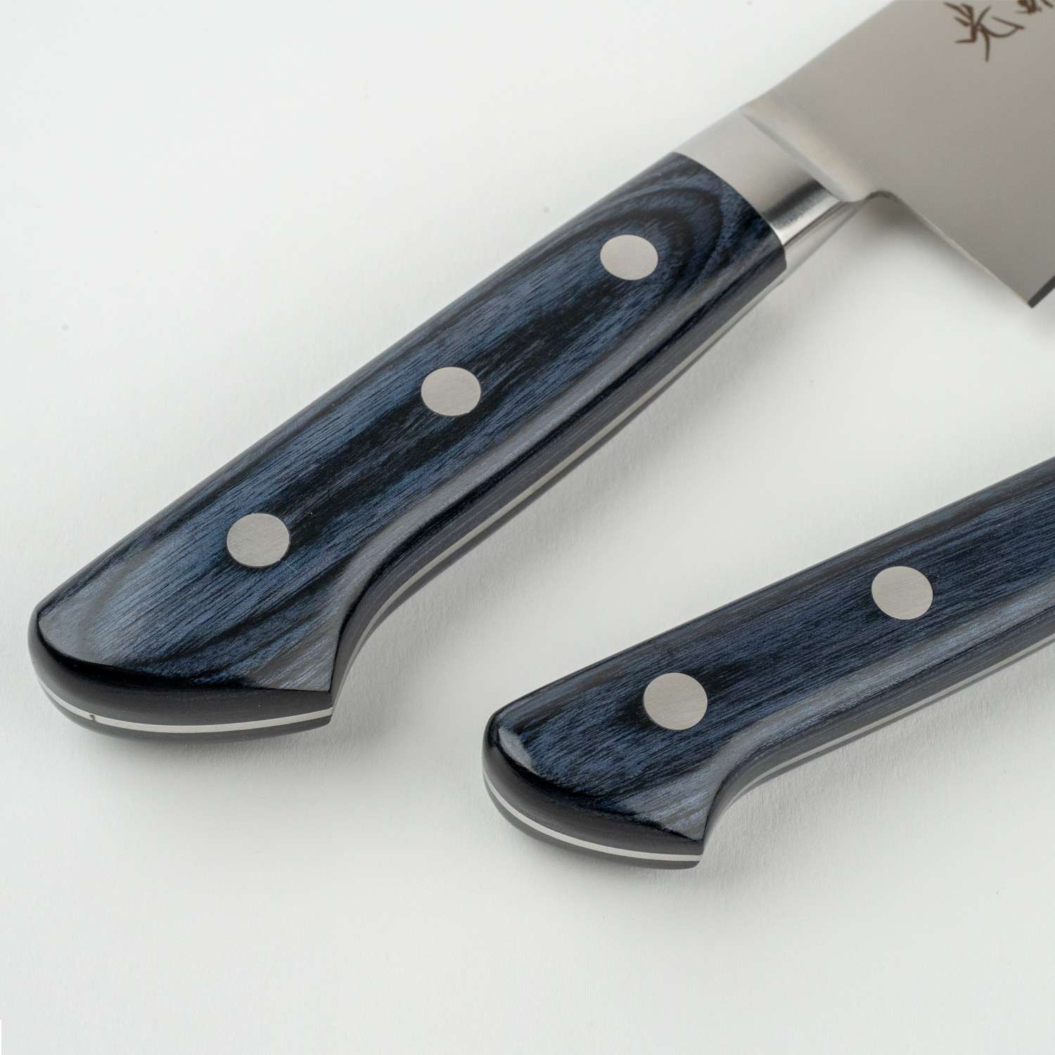 Korin Mahogany Royal Blue Inox Two Pieces Set - Gyuto & Petty | KORIN