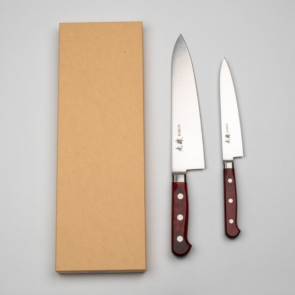 Image of Korin Mahogany Deep Scarlet Inox Two Pieces Set - Gyuto & Petty 2