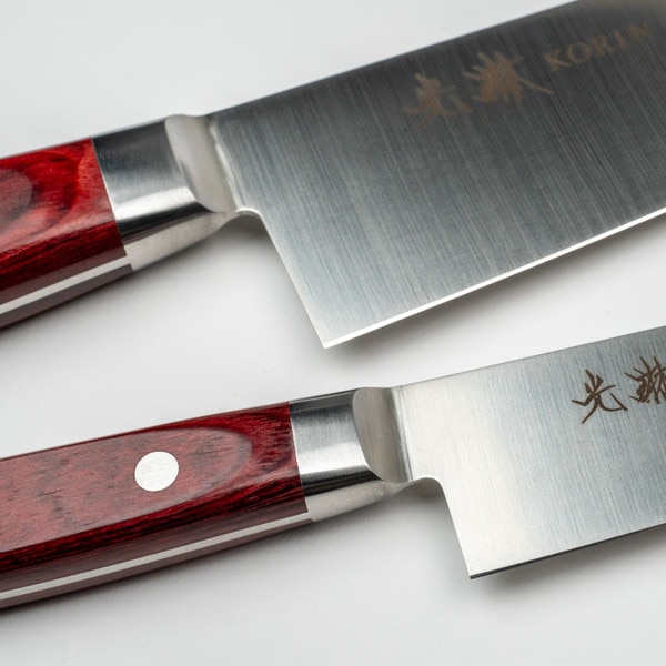 Image of Korin Mahogany Deep Scarlet Inox Two Pieces Set - Gyuto & Petty 3