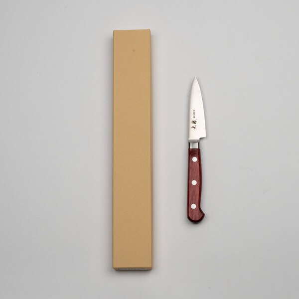 Image of Korin Mahogany Deep Scarlet Inox Paring 3.1" (80 mm) 2