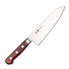 Korin Mahogany Deep Scarlet Inox Santoku 7" (180 mm)