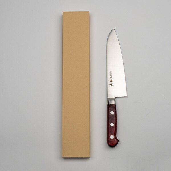 Image of Korin Mahogany Deep Scarlet Inox Santoku 7" (180 mm) 2