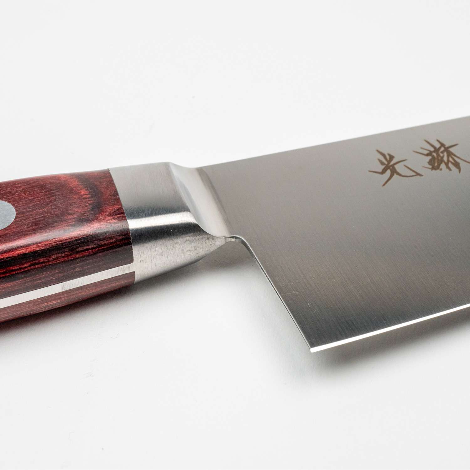 Korin Mahogany Deep Scarlet Inox Santoku 7