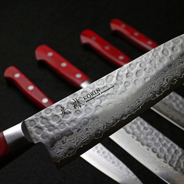Image of Korin Tsuchime Hammered Damascus Gyuto 8.2" 8