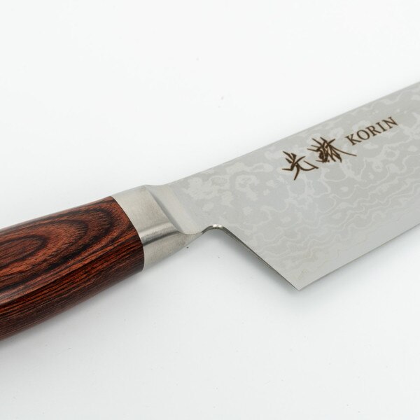 Image of Korin VG10 Damascus with Brown Mahogany Handle Gyuto 8.2" (210 mm) 3