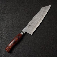 Korin VG10 Damascus with Brown Mahogany Handle Kengata Santoku 7" (180 mm)