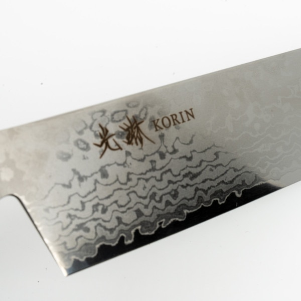 Image of Korin VG10 Damascus with Brown Mahogany Handle Nakiri 6.5" (165 mm) 4