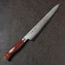 Korin VG10 Damascus with Brown Mahogany Handle Sujihiki 9.4" (240 mm)