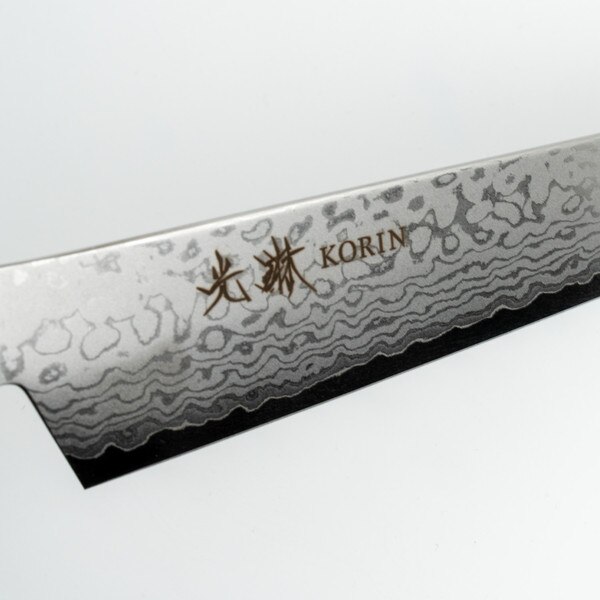 Image of Korin VG10 Damascus with Brown Mahogany Handle Sujihiki 9.4" (240 mm) 4