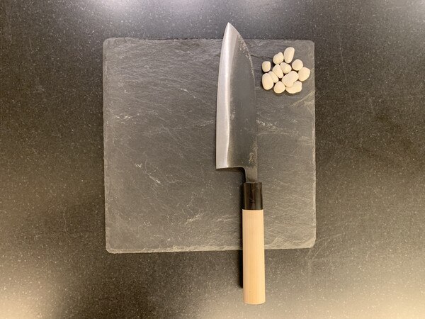 Image of Masamoto Sohonten Blue #2 Hongasumi Wa-Santoku 6.7" (17cm) 3