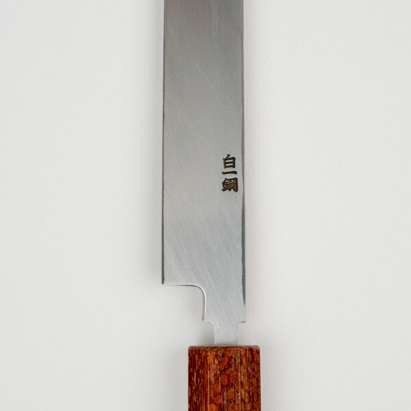 Image of Masamoto Sohonten Korin White #1 Hongasumi Mirror Finish Sakimaru Takobiki w/ Kizuna Logo 13" 3