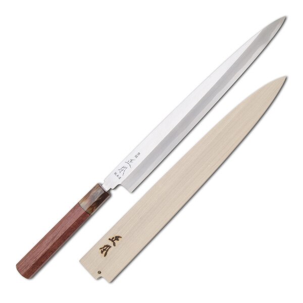 Image of Masamoto Sohonten White #2 Hongasumi Yanagi with Purple Heart Wood Handle 1