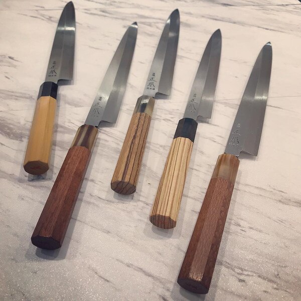 Image of Masamoto Sohonten White #2 Hongasumi Yanagi with Purple Heart Wood Handle 2