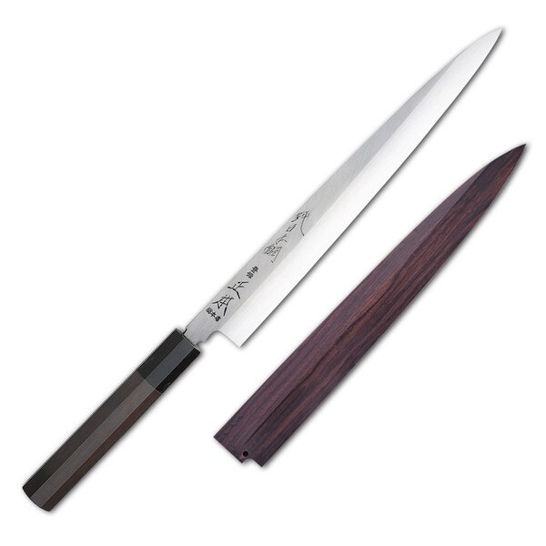 Image of Masamoto Sohonten White #2 Honyaki Ebony Handle Yanagi 1