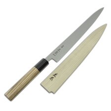 Masamoto Hongasumi White Steel Wa-Sujihiki w/Zebra Wood Handle