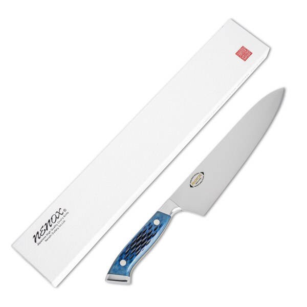 Image of Nenohi Nenox Blue Bone Handle Gyuto 8.2"(21cm) 2