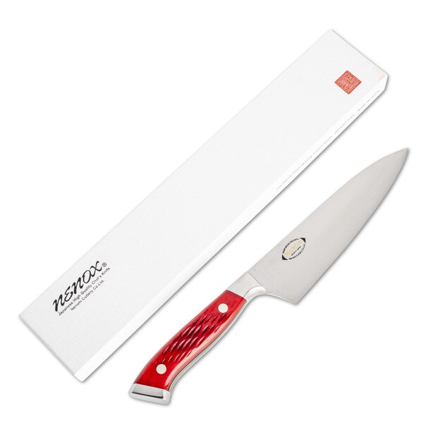 Image of Nenohi Nenox Red Bone Handle Yo-Deba 6.4" (16.5cm) 2