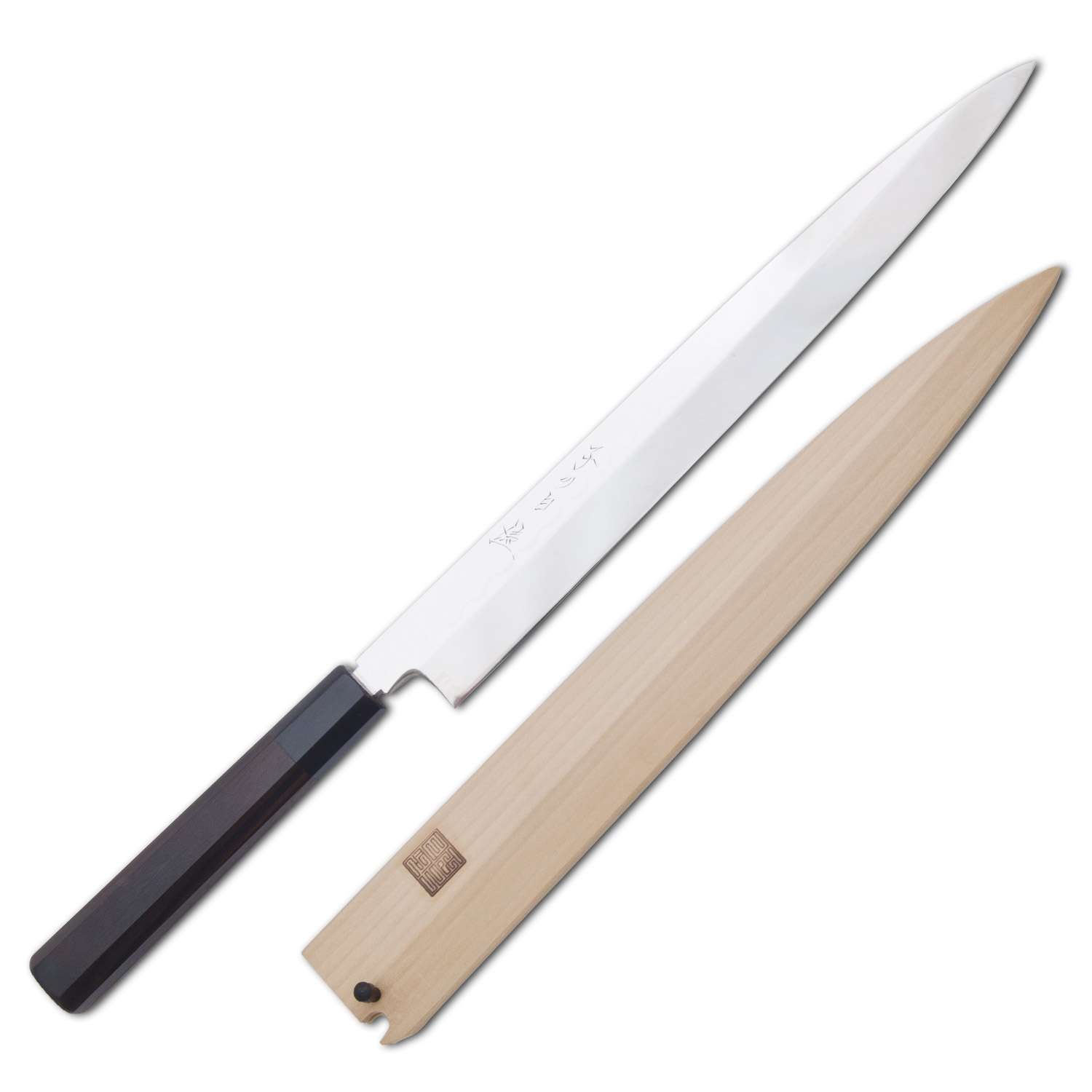 Nenohi Shiro-ko Honyaki Full Mirror Finished Yanagi with Nenohi Shiro-ko Honyaki Full Mirror Finished Yanagi with