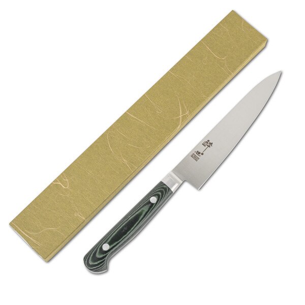 Image of Suisin Premium Inox Forest Green Handle Petty 5.9" 2