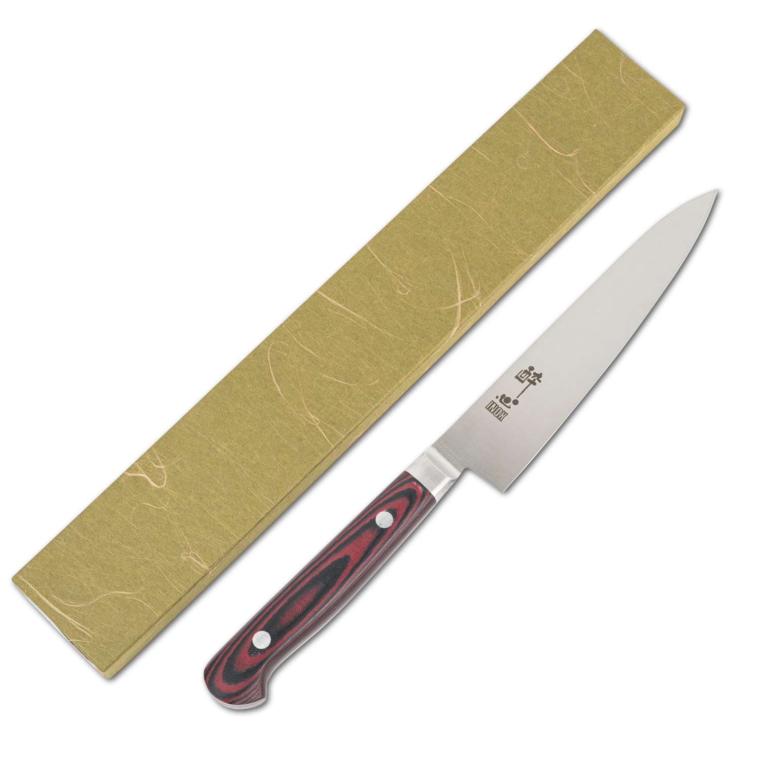 Suisin Premium Inox Maroon Red Handle Petty 5.9