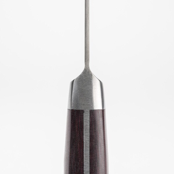 Image of Suisin Premium Inox Maroon Red Handle Santoku 7" 3