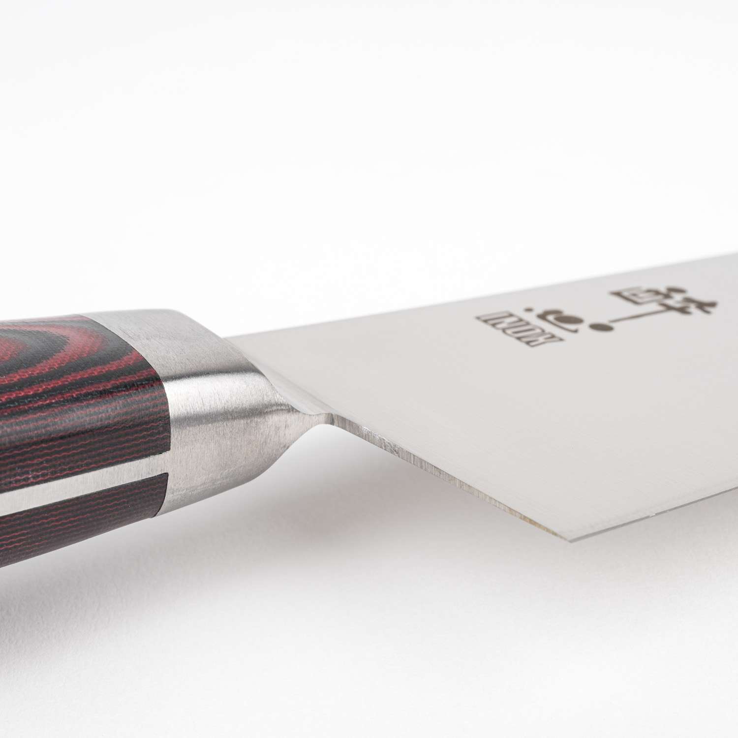 Suisin Premium Inox Maroon Red Handle Santoku 7