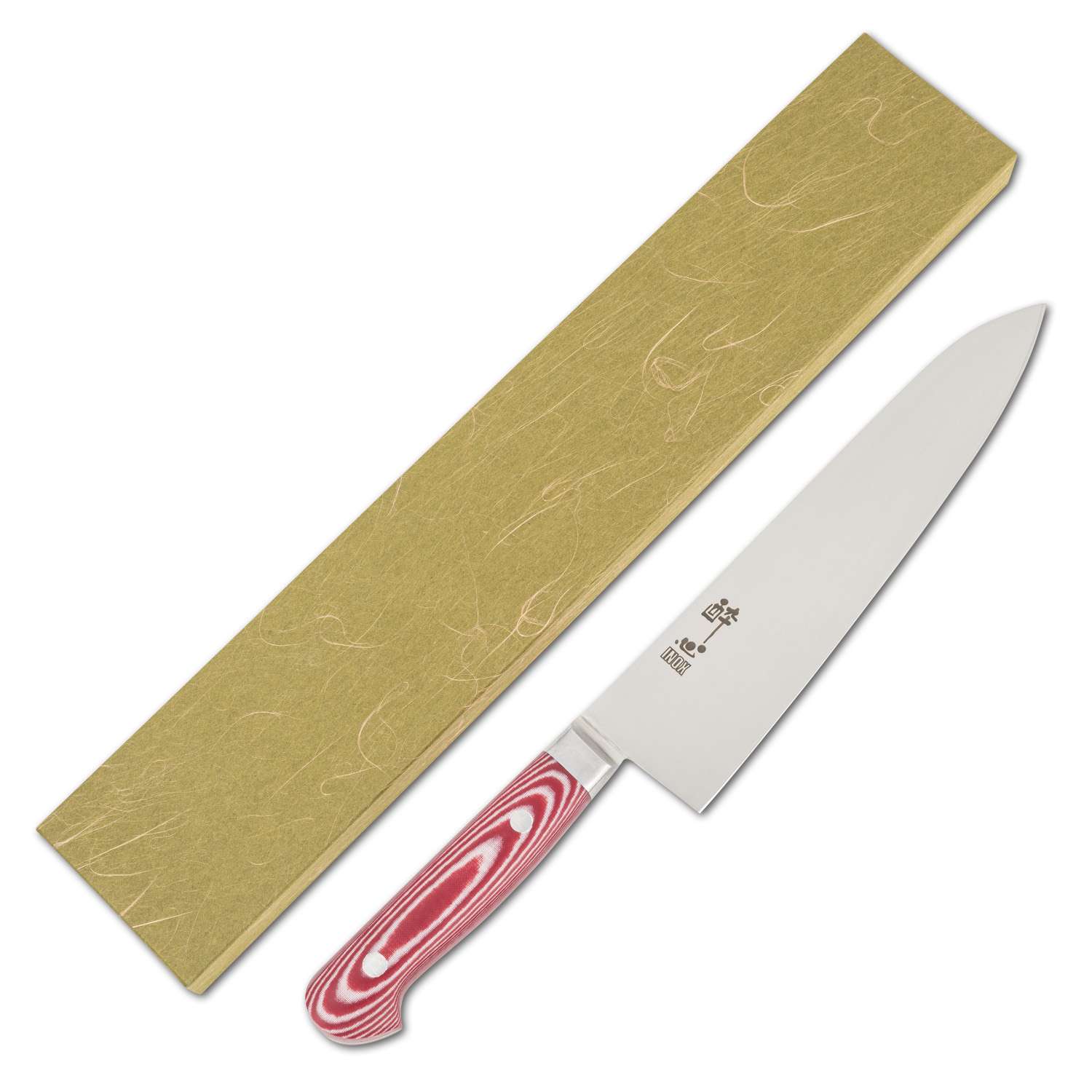 Suisin Premium Inox Rose Red Handle Gyuto 8.2
