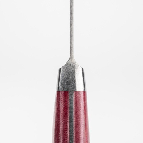 Image of Suisin Premium Inox Rose Red Handle Santoku 7" 3