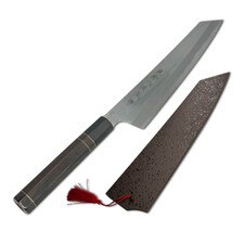 Suisin Hayate Kengata Gyuto 255mm w/Lacquered Saya by Mr. Doi w/Dark Brown Handle