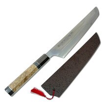 Suisin Hayate Sakimaru Gyuto 255mm w/Lacquered Saya by Mr. Doi, Sand Color Handle