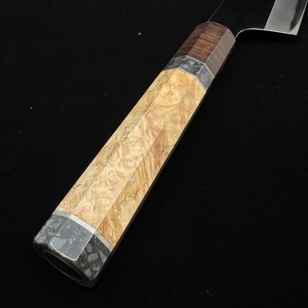 Image of Suisin Hayate Sakimaru Gyuto 255mm w/Lacquered Saya by Mr. Doi, Sand Color Handle 2