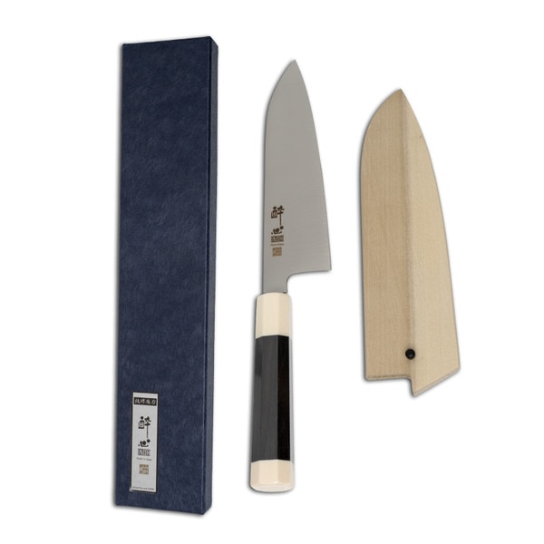 Image of Suisin Inox Honyaki Ebony Handle Wa-Santoku 7" (180 mm) 2