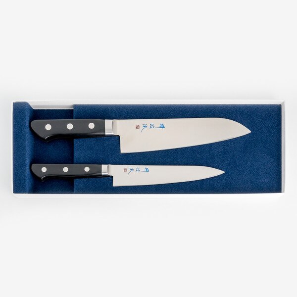Image of Togiharu Molybdenum Two Piece Gift Set Santoku & Petty Knife 1